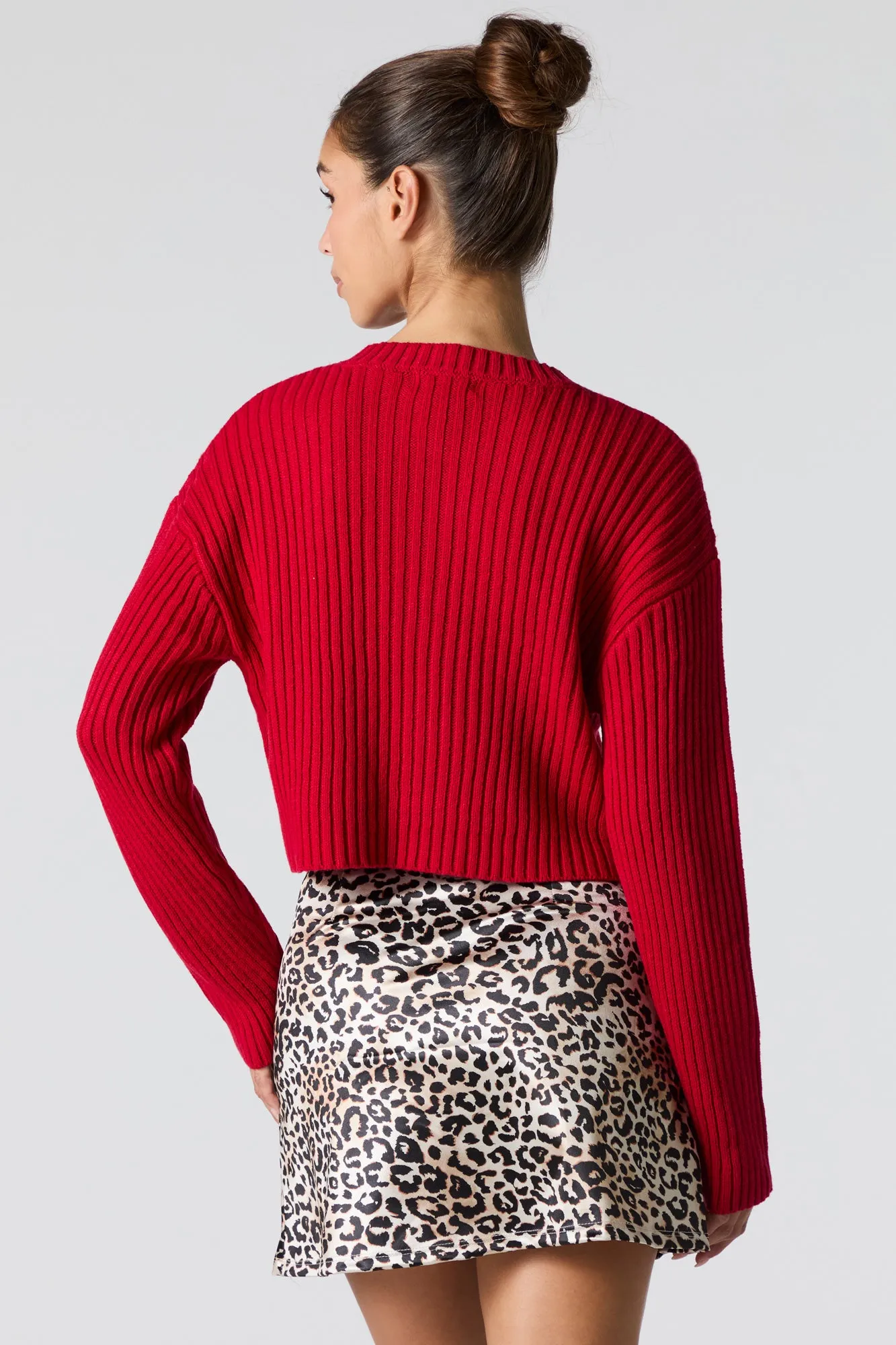 Ribbed Knit Skimmer Sweater