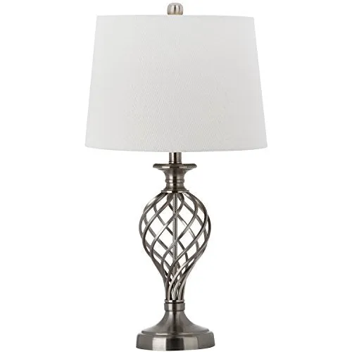Safavieh Lighting Collection Lattice Urn Nickel 26.75-inch Table Lamp (Set of 2)