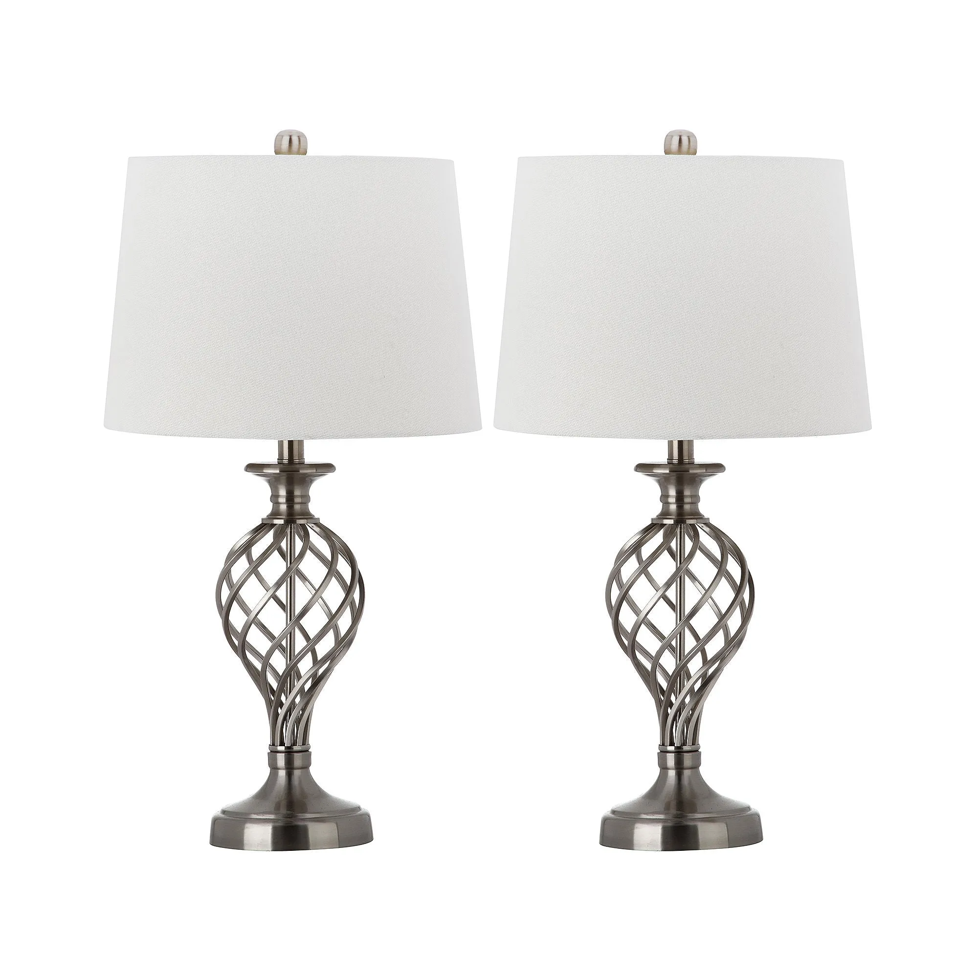 Safavieh Lighting Collection Lattice Urn Nickel 26.75-inch Table Lamp (Set of 2)