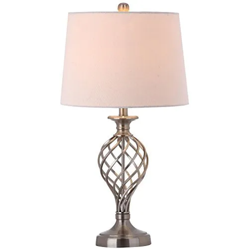 Safavieh Lighting Collection Lattice Urn Nickel 26.75-inch Table Lamp (Set of 2)