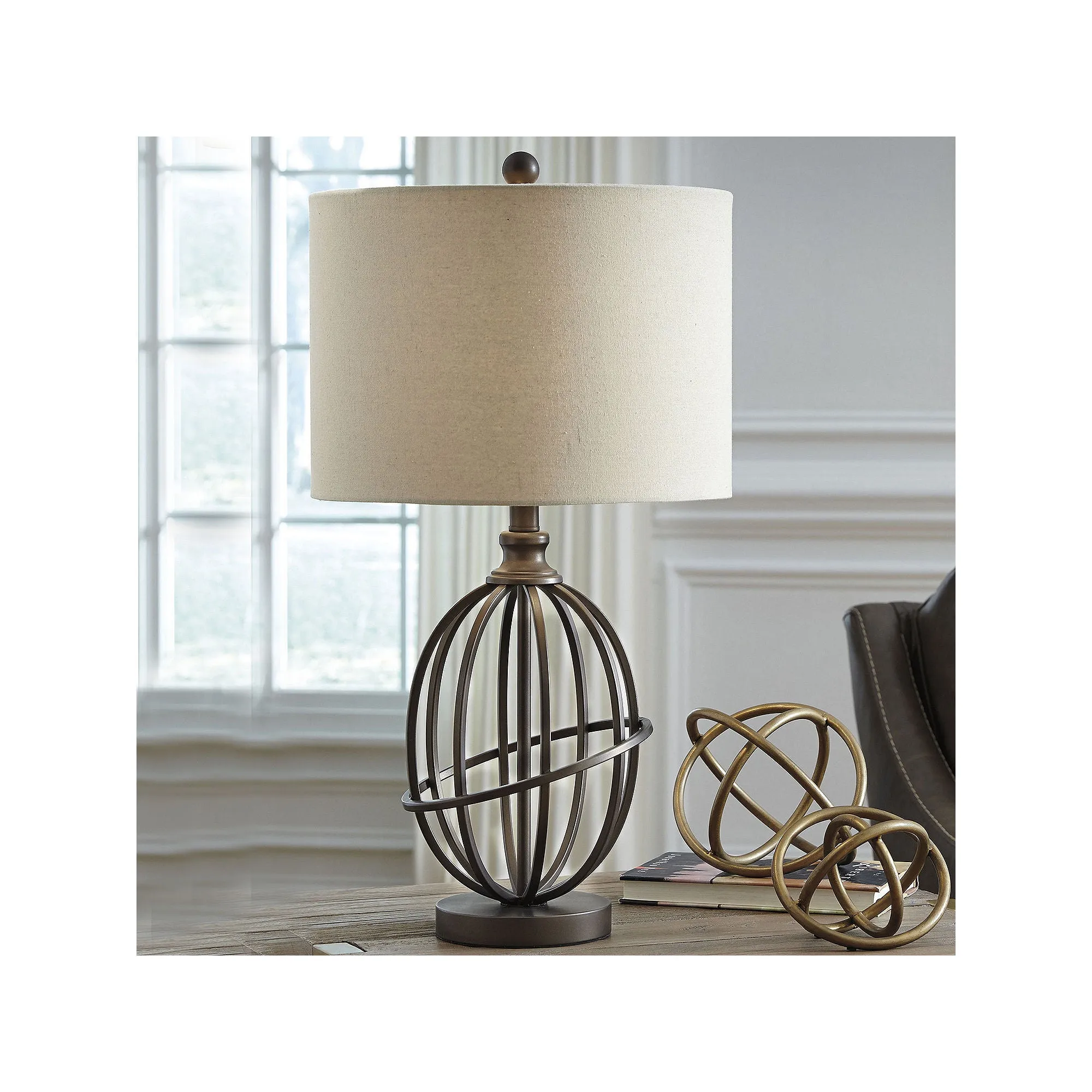 Signature Design By Ashley Manasa Metal Table Lamp - BRONZE ONE SIZE