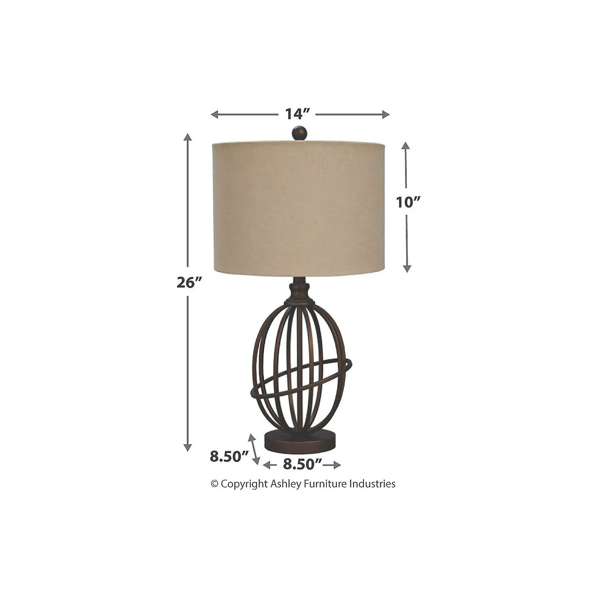 Signature Design By Ashley Manasa Metal Table Lamp - BRONZE ONE SIZE