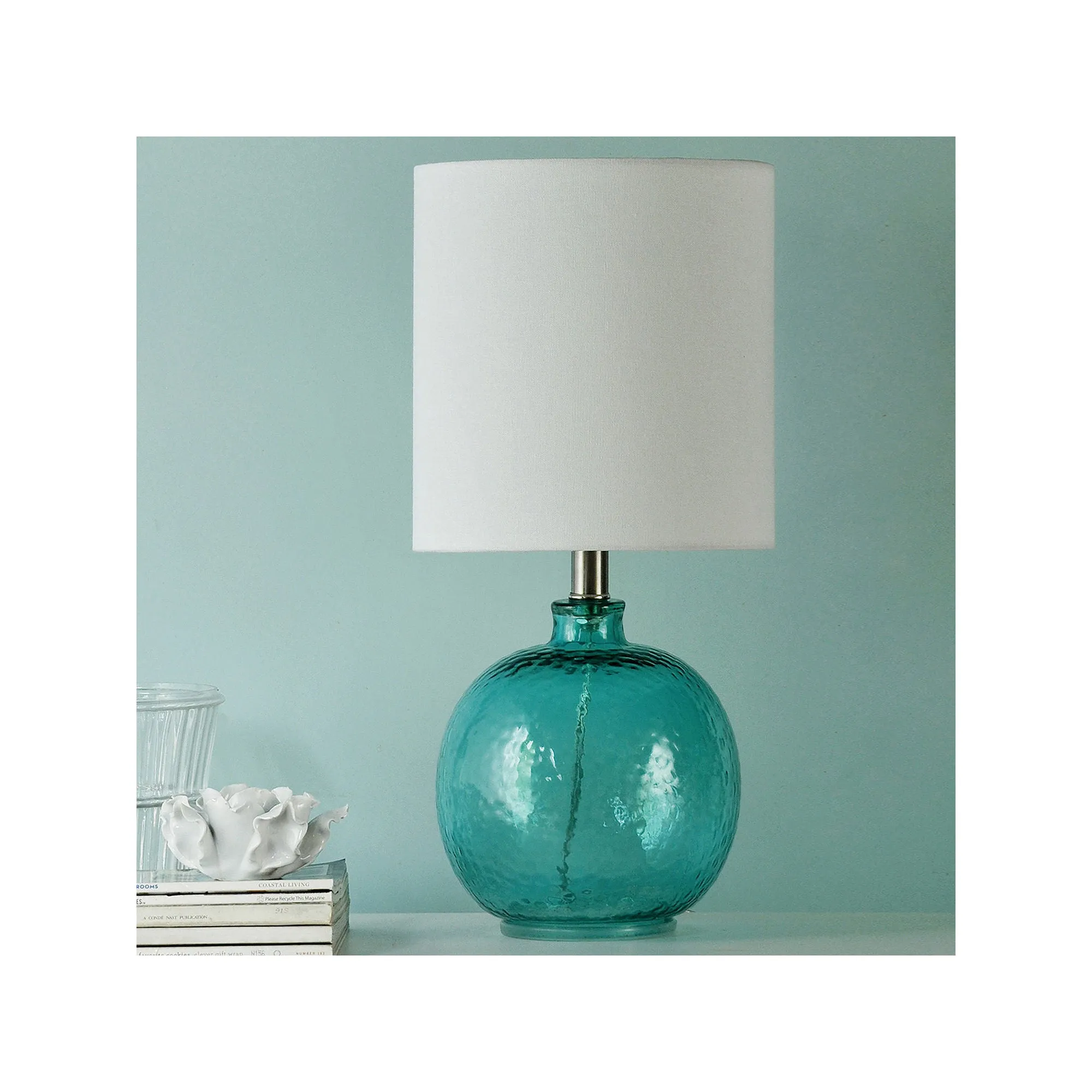 Stylecraft 9.5 W Cerulean Glass Table Lamp - CERULEAN ONE SIZE