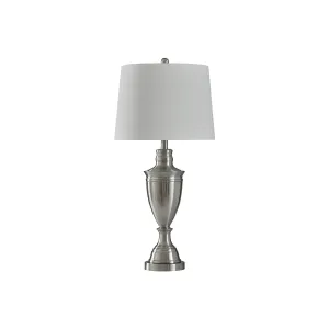 Stylecraft Transitional 15 W Silver Steel Table Lamp - SILVER ONE SIZE