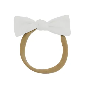Tiny Nylon Bow in Oat