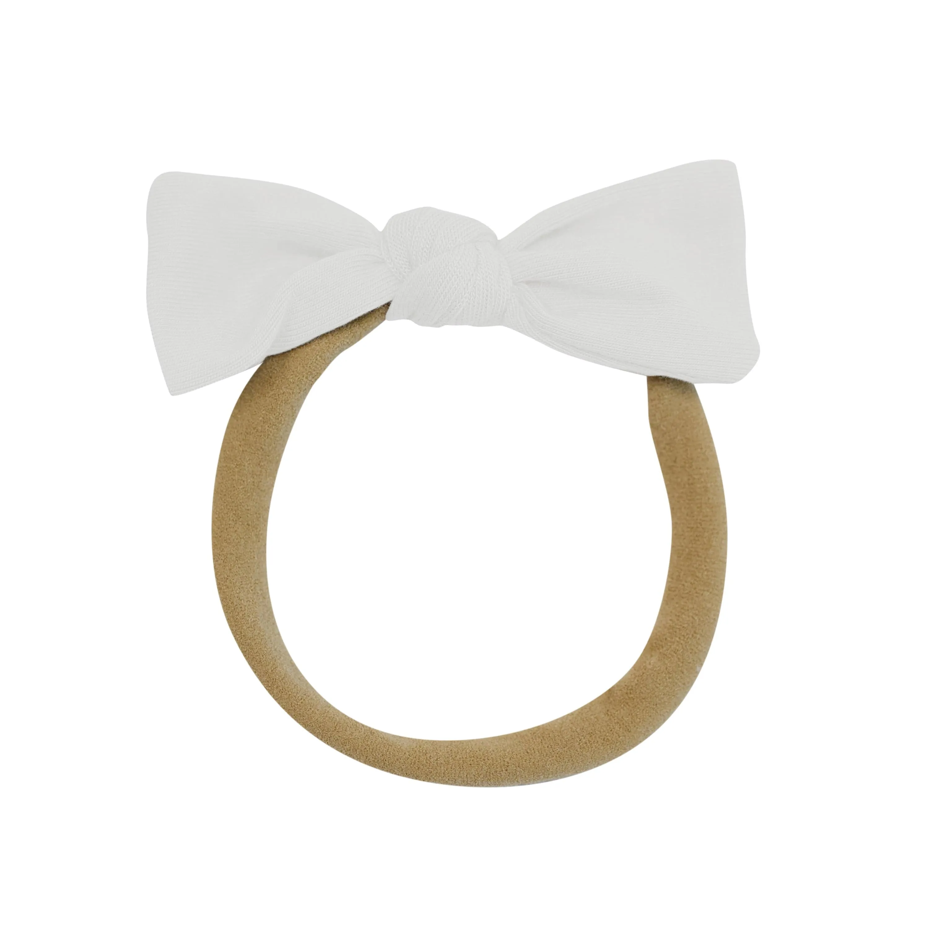 Tiny Nylon Bow in Oat