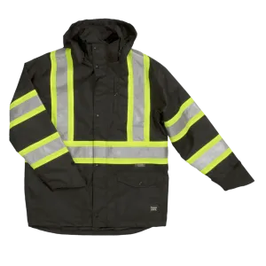 Tough Duck C1 Hi-Vis Waterproof Snap-Front Safety Rain Jacket