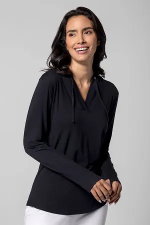 Women's Catalina Hoodie Tunic Top | Black