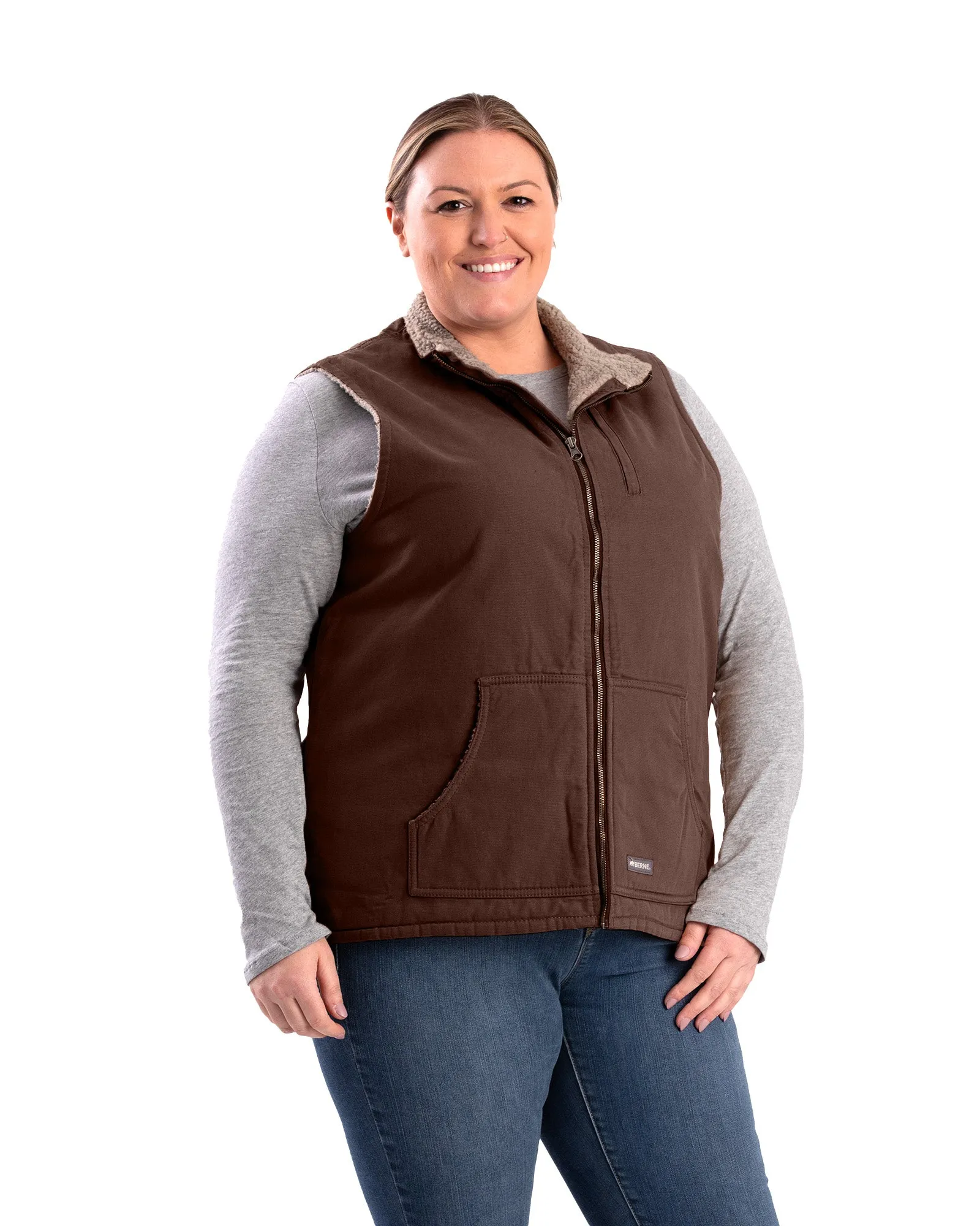 Women's Sherpa-Lined Softstone Duck Vest
