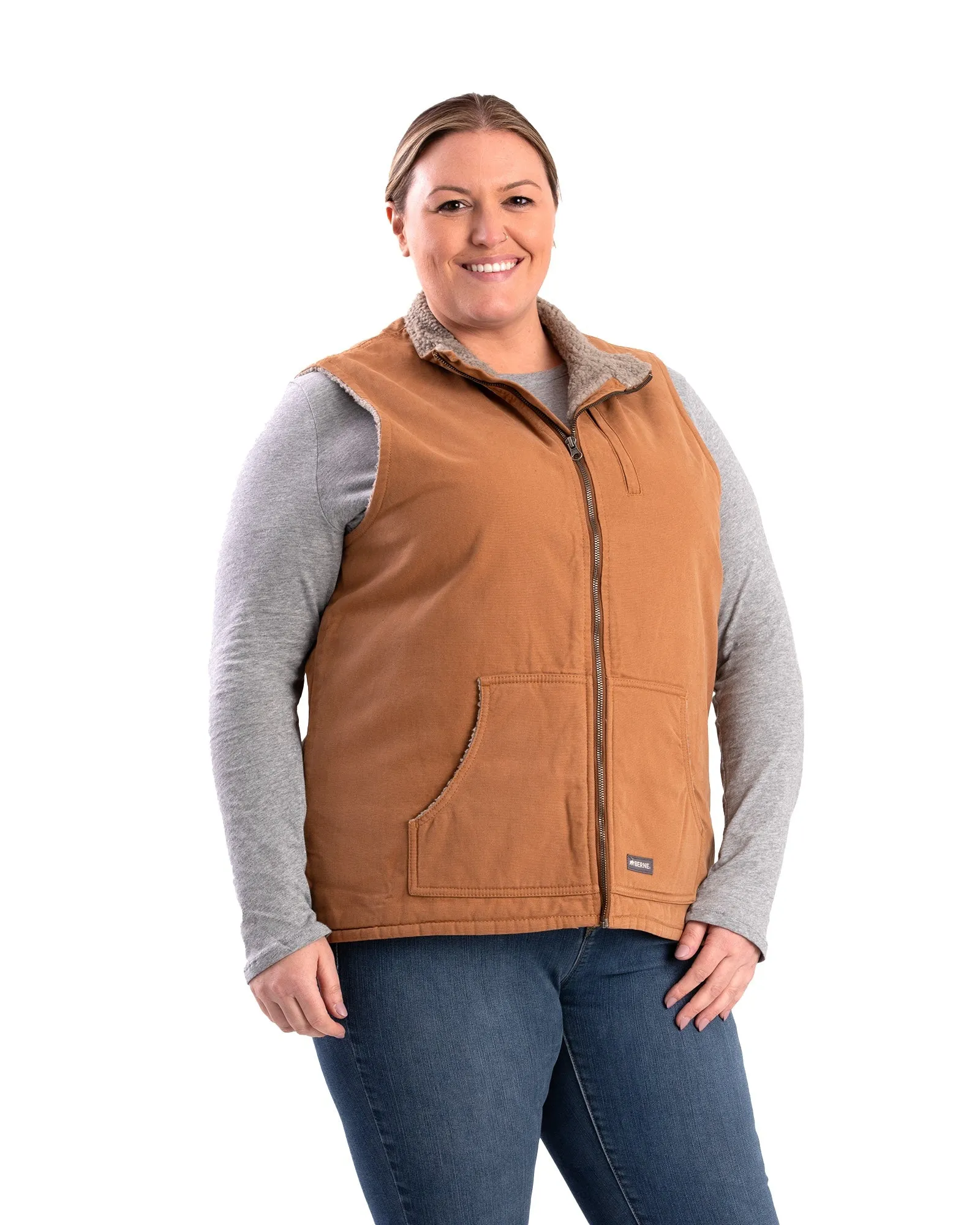 Women's Sherpa-Lined Softstone Duck Vest