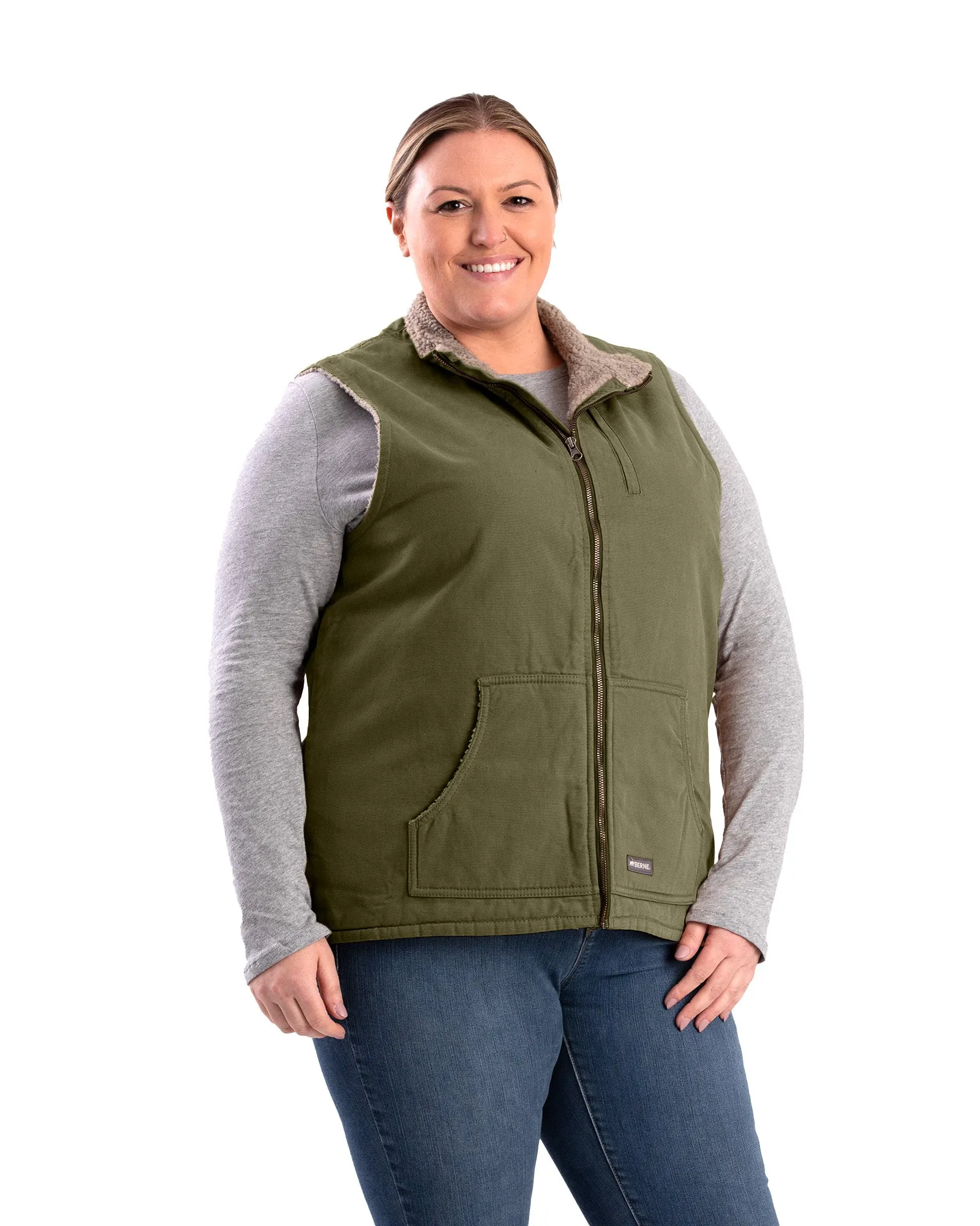 Women's Sherpa-Lined Softstone Duck Vest