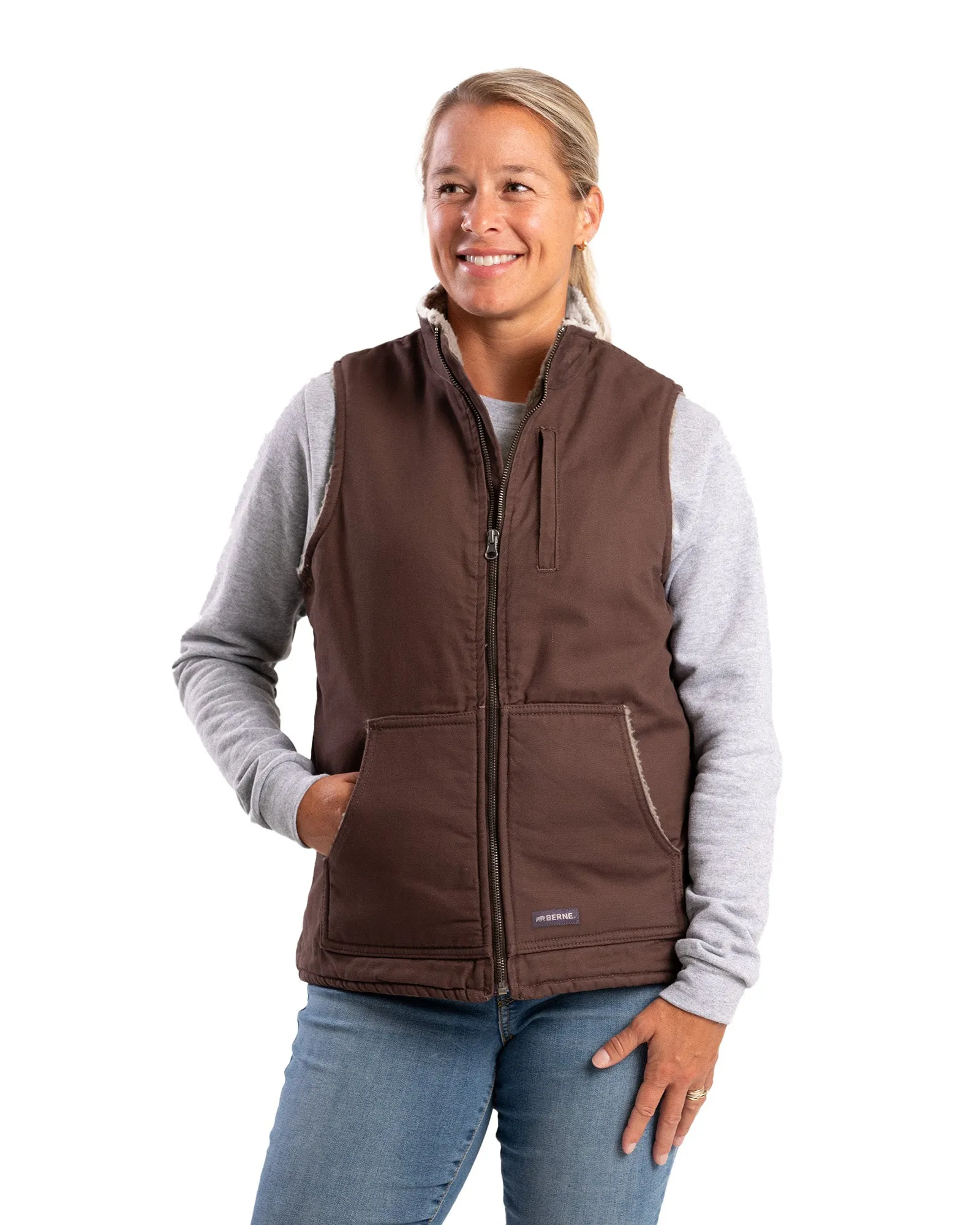 Women's Sherpa-Lined Softstone Duck Vest