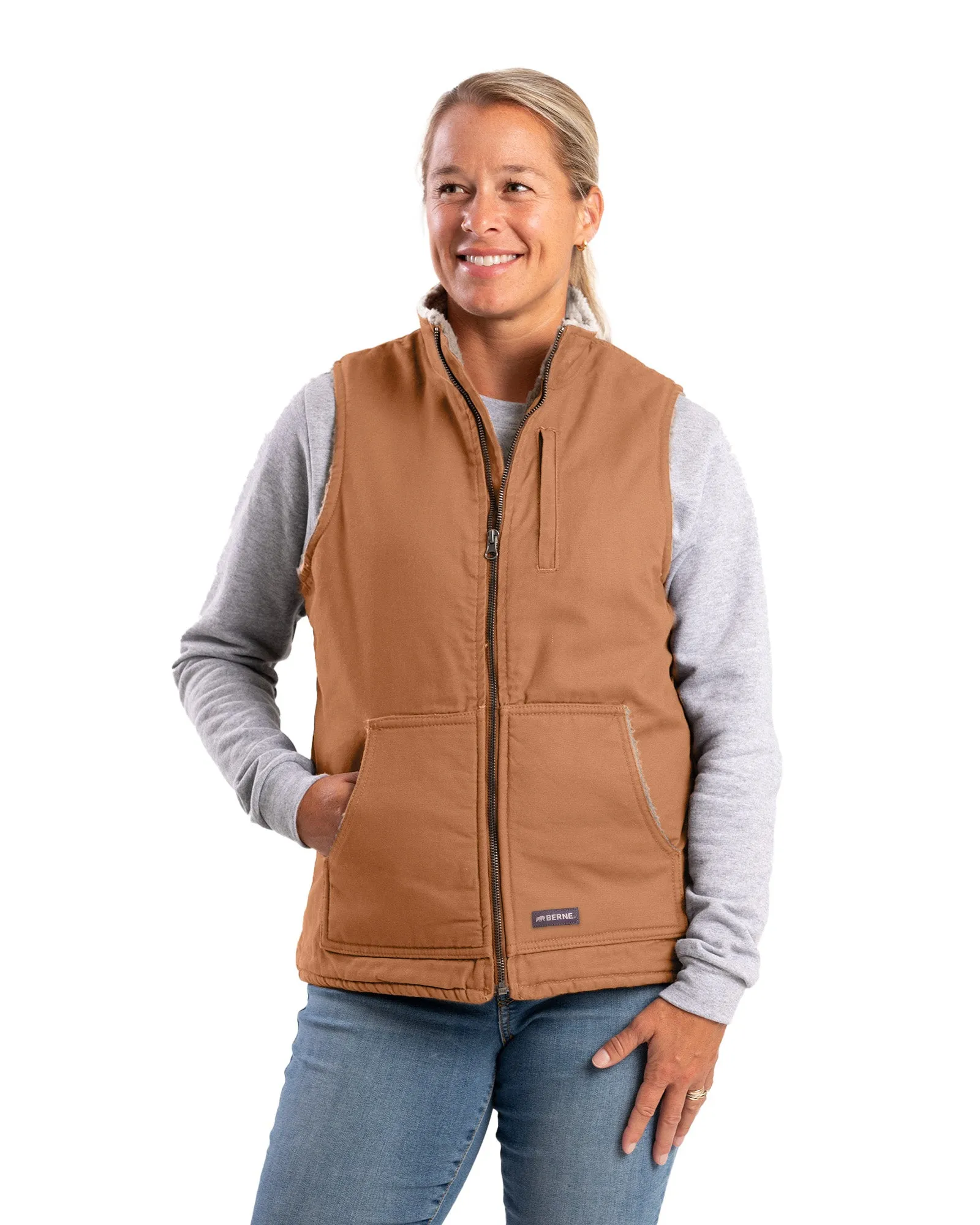 Women's Sherpa-Lined Softstone Duck Vest